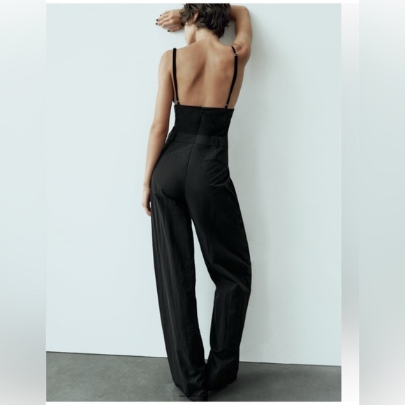 NWT Zara Combination Long Nylon Jumpsuit M - Picture 2 of 15